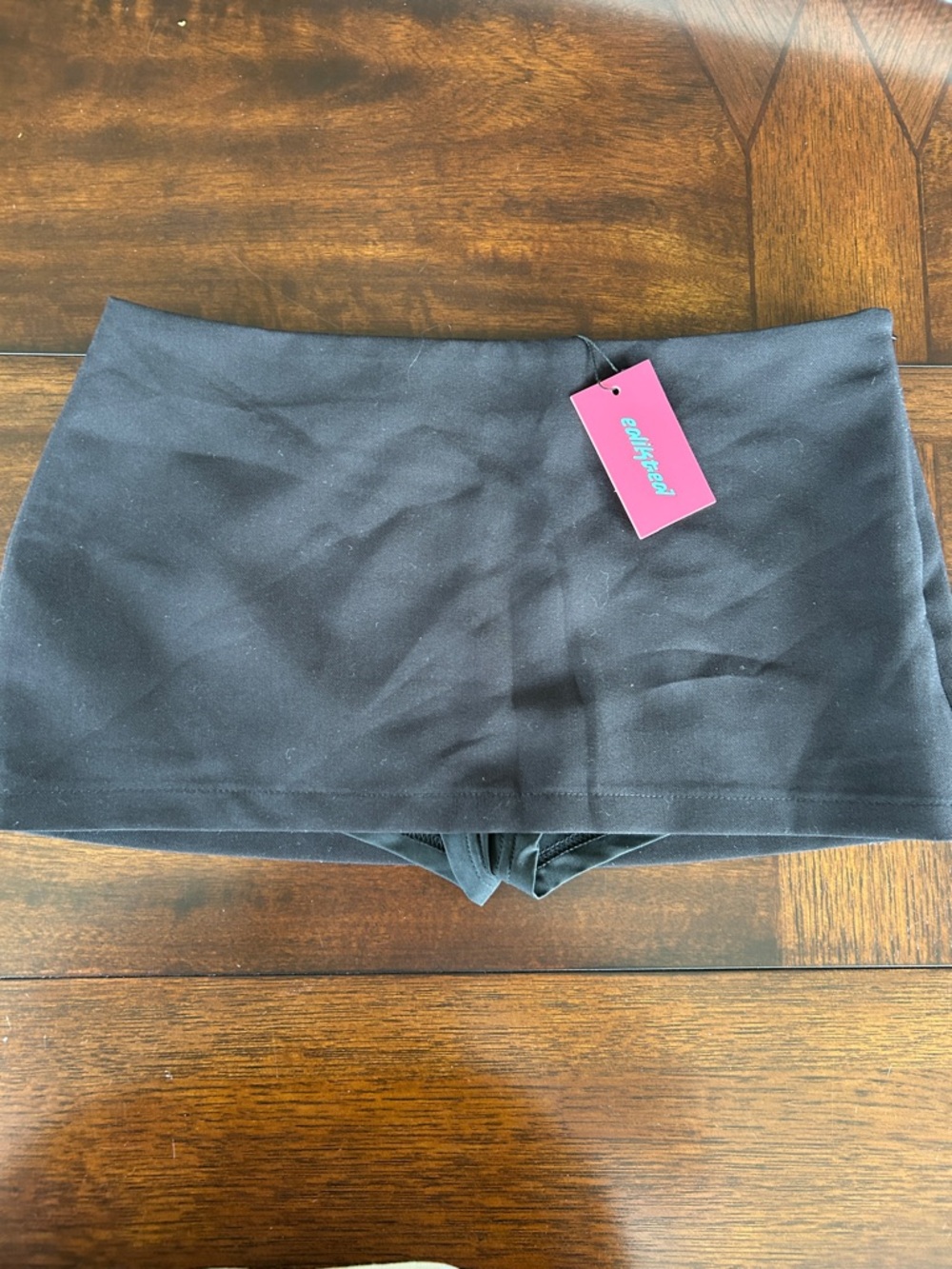 Edikted black mini skirt  with Built-In Shorts